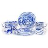 Artesano Home Decor Hand-Painted Enamelware Set of 16 Pieces - Blue Marble Design - 4 Dining Plates 10" - 4 Dessert Plates 7" - 4 Bowls 34oz - 4 Mugs 22oz, Ideal for Home, Party and Camping view 1