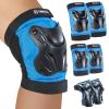 Tanden Skating Protective Gear Elbow and Knee Pads Adult, Knee Pads for Men Women Elbow Pads Wrist Guards for Roller Skating Cycling Skateboarding Blue view 1