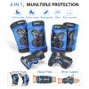 Tanden Skating Protective Gear Elbow and Knee Pads Adult, Knee Pads for Men Women Elbow Pads Wrist Guards for Roller Skating Cycling Skateboarding Blue view 3