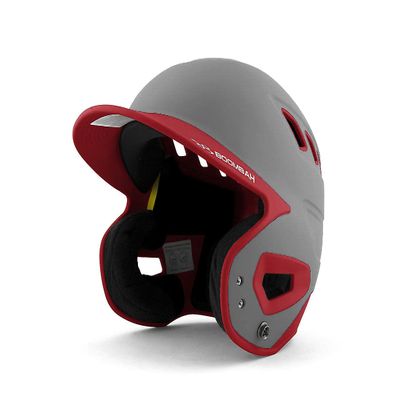 Boombah DEFCON Batting Helmet Gray/Red NOSCAE - Size Senior 7" - 7 3/4"