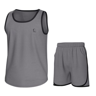 Essenclo Boys Clothing Sets, Boys Athletic Shorts & Sleeveless Shirts, Crew Neck Kids Tank Top Clothes Size 3-16 (2 Pcs Set) - E1001 - Gray - 11-12