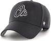 47 MLB Black White Outline Primary Logo MVP Adjustable Structure Hat, Adult One Size Fits All - Baltimore Orioles - Black view 1