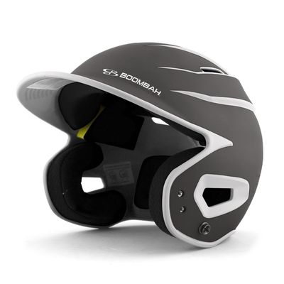 Boombah DEFCON Batting Helmet Sleek Profile Charcoal/White NOSCAE - Size Junior 6 1/4" - 7"