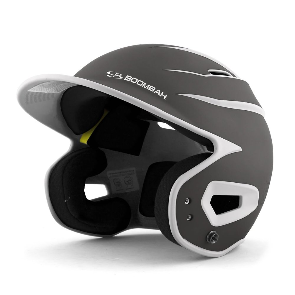 Boombah DEFCON Batting Helmet Sleek Profile Charcoal/White NOSCAE - Size Junior 6 1/4" - 7"