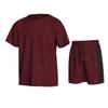 Essenclo Boys Athletic Shorts and Performance T-Shirt Crew Neck Boy Clothes Set, Summer Kids Outfit Size 3-16 (2 Pcs Set) - E1002 - Heather Wine - 11-12 view 1