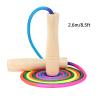 2 Pack Jump Rope for Kids, 8.5ft Adjustable Jump Rope with Wooden Handle and Rainbow Rope, Children Skipping Rope for Boys and Girls Exercise Fitness view 2