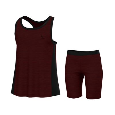 Essenclo Girls Tank Tops and Shorts Summer Outfits, Athletic Activewear Loose Fit Cute Girls' Fashion Clothing Sets Size 3-16 - E1103 - Heather Wine - 11-12