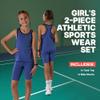 Essenclo Girls Tank Tops and Shorts Summer Outfits, Athletic Activewear Loose Fit Cute Girls' Fashion Clothing Sets Size 3-16 - E1103 - Heather Wine - 11-12 view 2