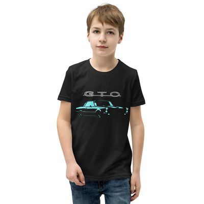 1965 GTO Miami Classic Car Club Edition Youth Short Sleeve T-Shirt Black