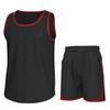 Essenclo Boys Clothing Sets, Boys Athletic Shorts & Sleeveless Shirts, Crew Neck Kids Tank Top Clothes Size 3-16 (2 Pcs Set) - E1001 - Black Red - 13-14 view 1