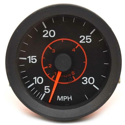 OMC Marine Boat Speedometer Gauge 175310 | Tech 5-30 MPH 3 1/4 Inch Black Red
