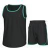 Essenclo Boys Clothing Sets, Boys Athletic Shorts & Sleeveless Shirts, Crew Neck Kids Tank Top Clothes Size 3-16 (2 Pcs Set) - E1001 - Black Teal Green - 7-8 view 1