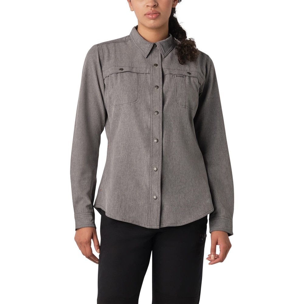 Dickies Womens Cooling Roll-tab Work Utility Button Down Shirt, Graphite, X-Small US
