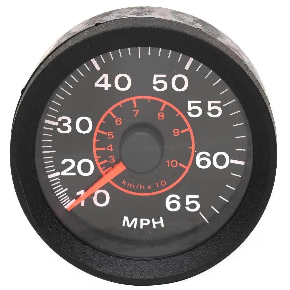 OMC Marine Boat Speedometer Gauge 8462A | 10-65 MPH 3 1/4 Inch Black Red