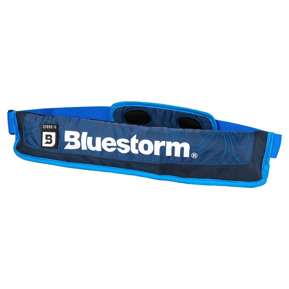 BLUESTORM Cirro 16 Manual Inflatable Belt Pack for Adults | US Coast Guard (USCG) Approved Life Jacket Waist Belt PFD for SUP Paddleboarding, Fishing & Kayaking (Deep Blue)