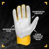 BRUCE BOLT Chrome Series Short Cuff Yellow Batting Glove - Yellow Youth XLarge view 3