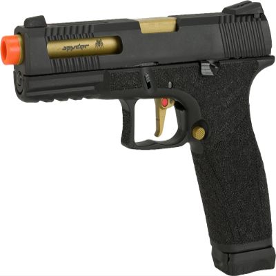 Evike Airsoft - APS X-Cap Spyder Combat Adaptive Airsoft Pistol CO2 Powered Airsoft Blowback Airsoft Pistol - Black (D-Mod Version)