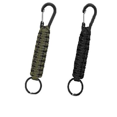 Paracord Keychains with Caranbiner (1 green 1 black)