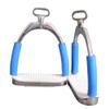HILASON 3 in Neck Western Slanted Stainless Steel Rubber Pad Stirrups view 1