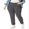 Briggs New York Women's Plus Size Super Stretch Millenium Welt Pocket Pull on Pant Heather Grey view 1
