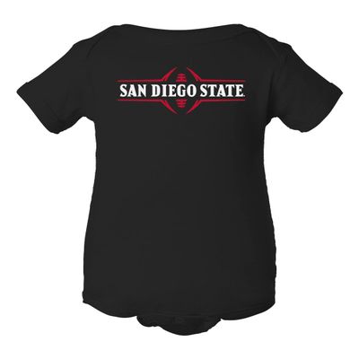 CornBorn San Diego State Onesie - SDSU Football Laces - Black - 6M