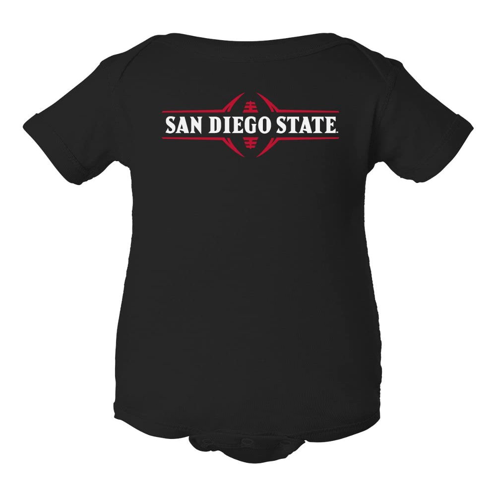 CornBorn San Diego State Onesie - SDSU Football Laces - Black - 6M