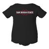 CornBorn San Diego State Onesie - SDSU Football Laces - Black - 6M view 1