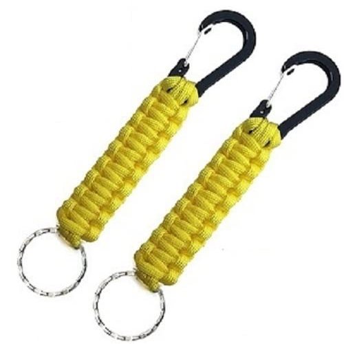 Paracord Keychains with Caranbiner (2 Yellow)