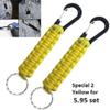 Paracord Keychains with Caranbiner (2 Yellow) view 3