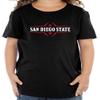 CornBorn San Diego State Baby T Shirt - Toddler SDSU Football Laces - Black - 4T view 1