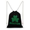 Boston Shamrock Drawstring Backpack Canvas Sports Gym Bag Durable String Bag for Men Women 30x40cm view 1