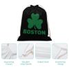 Boston Shamrock Drawstring Backpack Canvas Sports Gym Bag Durable String Bag for Men Women 30x40cm view 4