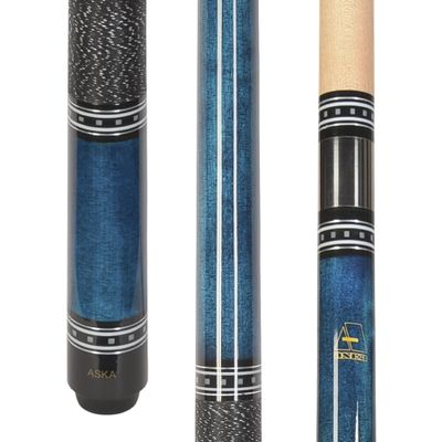 ASKA L9 Billiard Pool Cue, 58" Hard Rock Canadian Maple, Irish Linen Wrap, 13mm Hard Le Pro Tip (Blue, 19-Ounce)