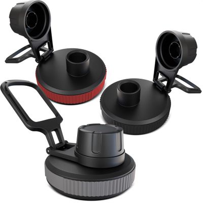 3 Pack Thermoflask Lid Replacement  Wide Mouth Thermoflask Lids Replacement for 12, 16, 18, 20, 24, 32, 40, 64 oz Bottles  Leak-Resistant Spout Lid with Carry Handle for Hiking, Sports, & Daily Use