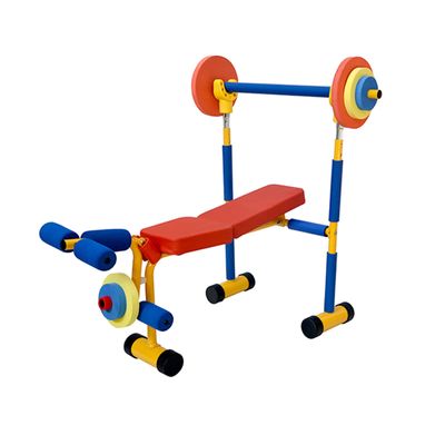 PHASFBJ Kids Fun and Fitness Equipment, Weight Bench with Weights and Barbell, Weight Bench Set for Beginner Barbell Weightlifting Exercise, Toddler Workout Equipment