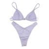 ANKOMINA Women Gothic Skull Letter Printed Two Piece Swimsuit High Cut Triangle Bikini Set for Rave Party Festival Halloween view 3