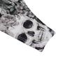ANKOMINA Women Gothic Skull Letter Printed Two Piece Swimsuit High Cut Triangle Bikini Set for Rave Party Festival Halloween view 3