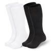 American Trends Kids White Black Socks Toddler Knee High Tube Socks for Boys Girls School Uniform Long Sports Athletic 2 Pack Pure Black&White 3-6 Years view 1