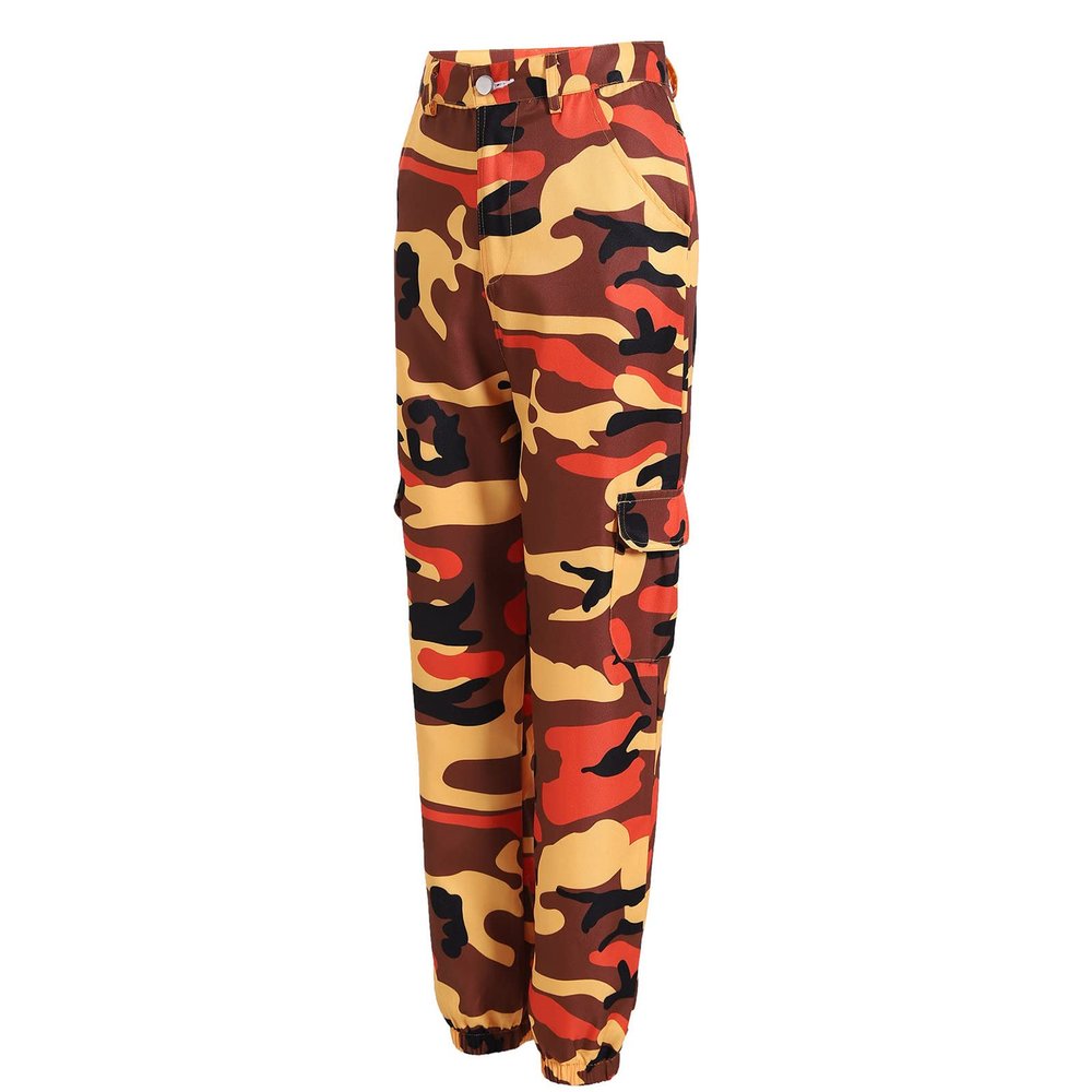 Uillui Women's Fashion High Waist Jogger Pants Casual Tapered Camo Cargo Pants Athletic Tactical Hiking Sweatpants Pockets