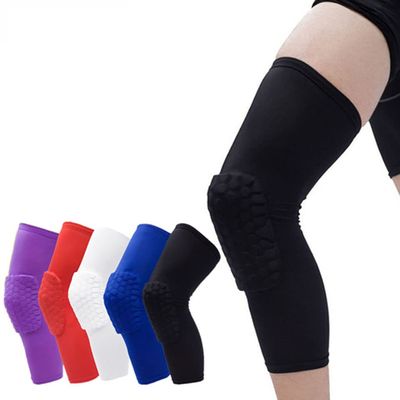 WZRWAN 1Pair Basketball Knee Pads Sleeve Honeycomb Brace Elastic Kneepad Protective Gear Patella Foam Support Volleyball Support (M, blue)