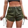 Uillui Summer Cargo Shorts for Womens Juniors 5" Comfy High Waisted Wide Leg Denim Shorts Drawstring Side Casual Short Jeans view 1