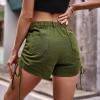 Uillui Summer Cargo Shorts for Womens Juniors 5" Comfy High Waisted Wide Leg Denim Shorts Drawstring Side Casual Short Jeans view 3