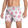 Aflyko Novelty Boxer Shorts Pink Circle Polka Dot Relaxed Fit Boxers Buttoned Fly Summer Men's Underwear, XL view 1