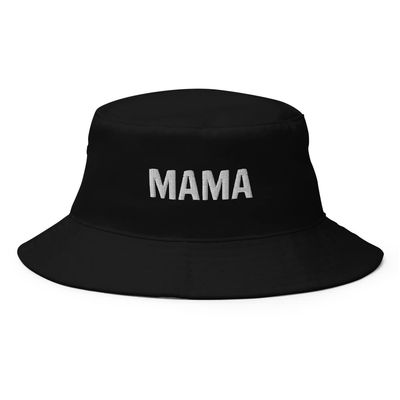 Mama hat, Embroidered Bucket hat, for Adults, mom Gifts. Black
