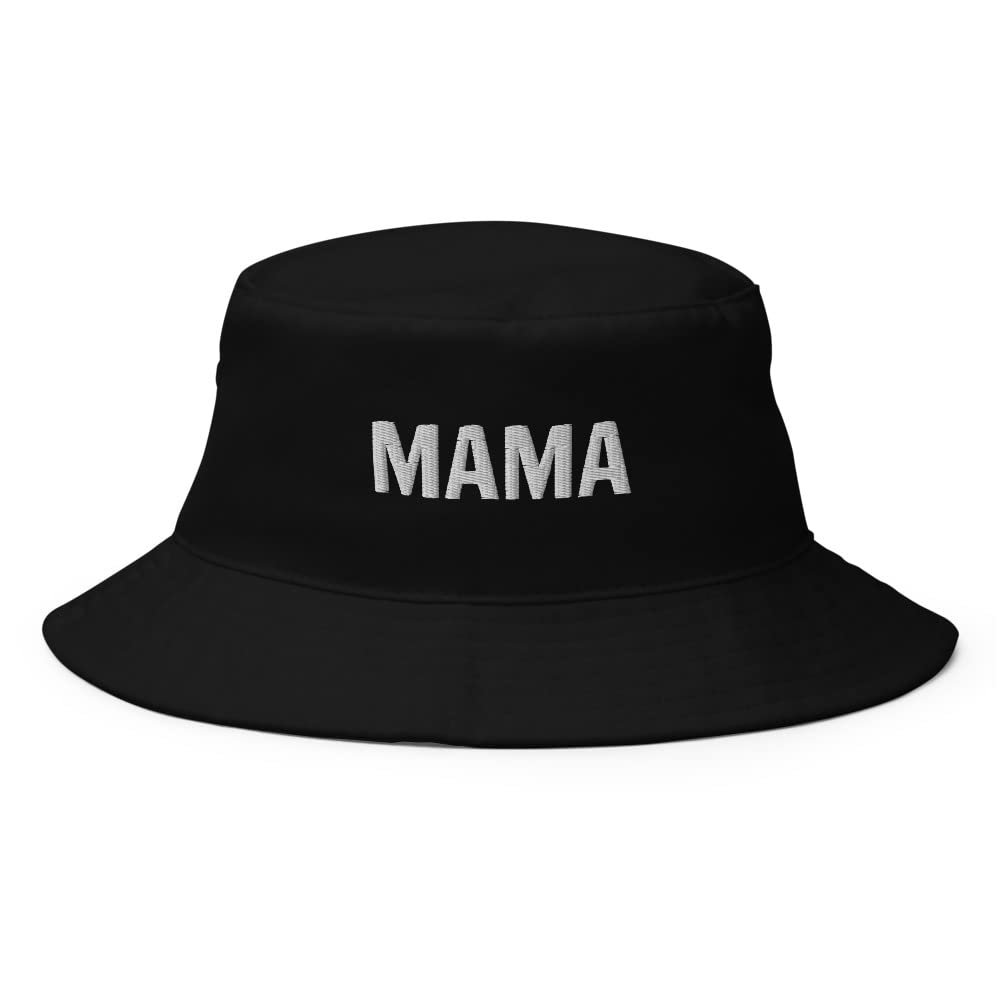 Mama hat, Embroidered Bucket hat, for Adults, mom Gifts. Black