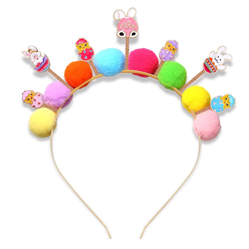 CEALXHENY Easter Headbands for Women, Cute Rabbit Bunny Hairbands, Enamel Rhinestone Happy Easter Headwear Spring Easter Hair Accessory Party Favors (Easter E)