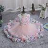 White Dress for Girls Princess Party Formal Dress Kids Full Girls Tiered Tulle Toddler Floral Baby (Pink, 2-3 Years) view 4