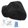 AkiiGer Adult Tricycle Cover Waterproof Outdoor, Bike Covers for 2 Bicycles, Sun Dust Wind Proof Bicycle Cover with Lock Hole, 90.6"L, Ripstop Material, Easy to Carry-Black view 1