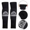 obmwang 2 Pieces Volleyball Accessories Including Volleyball Knee Pads and Arm Sleeves with Protection Pads and Thumb Hole for Women Girls Teens(Black) view 3