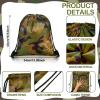 Sweetude 24 Pcs Camo Bag Waterproof Drawstring Bags Bulk, Military Army Bag Lightweight Woodland Camouflage Drawstring Backpack for Men Women Birthday Party Supplies Travel Yoga Gym Sport view 2